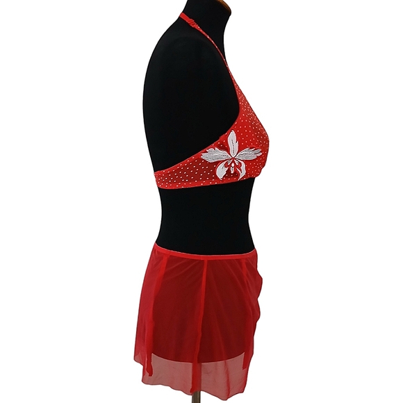 Victoria's Secret Red Polka Dot Lingerie Set Garter Belt Pin Up Size 34B L Retro - Picture 4 of 16